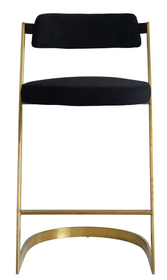 Modrest Shandra - Black Velvet + Gold Counter Stool