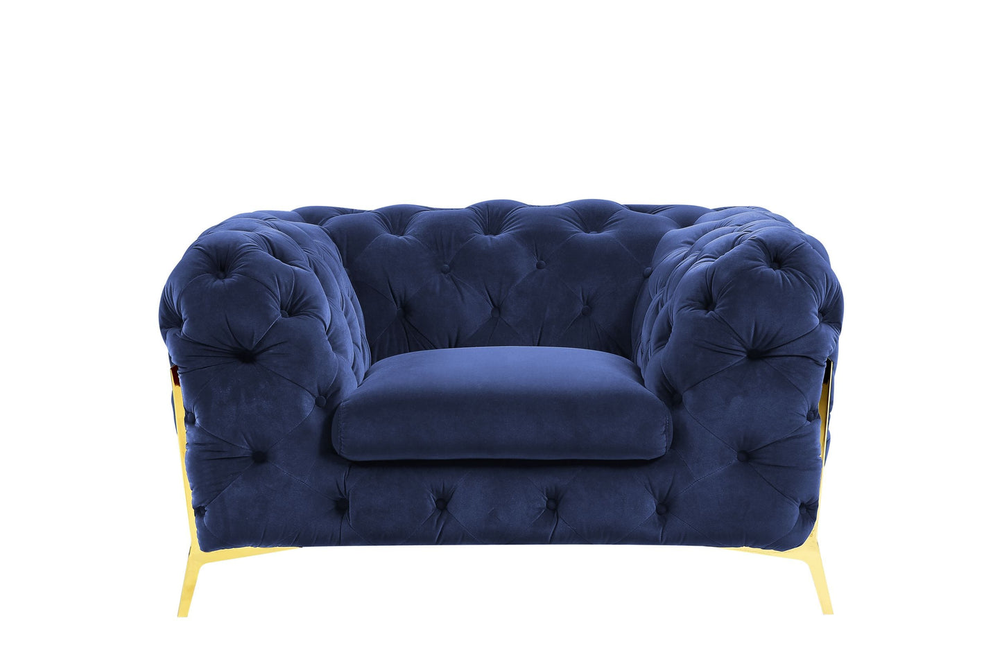Divani Casa Sheila - Transitional Dark Blue Fabric Chair