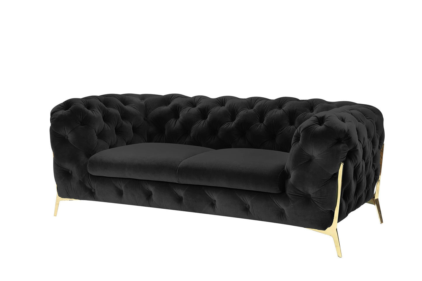 Divani Casa Sheila - Transitional Black Fabric Loveseat