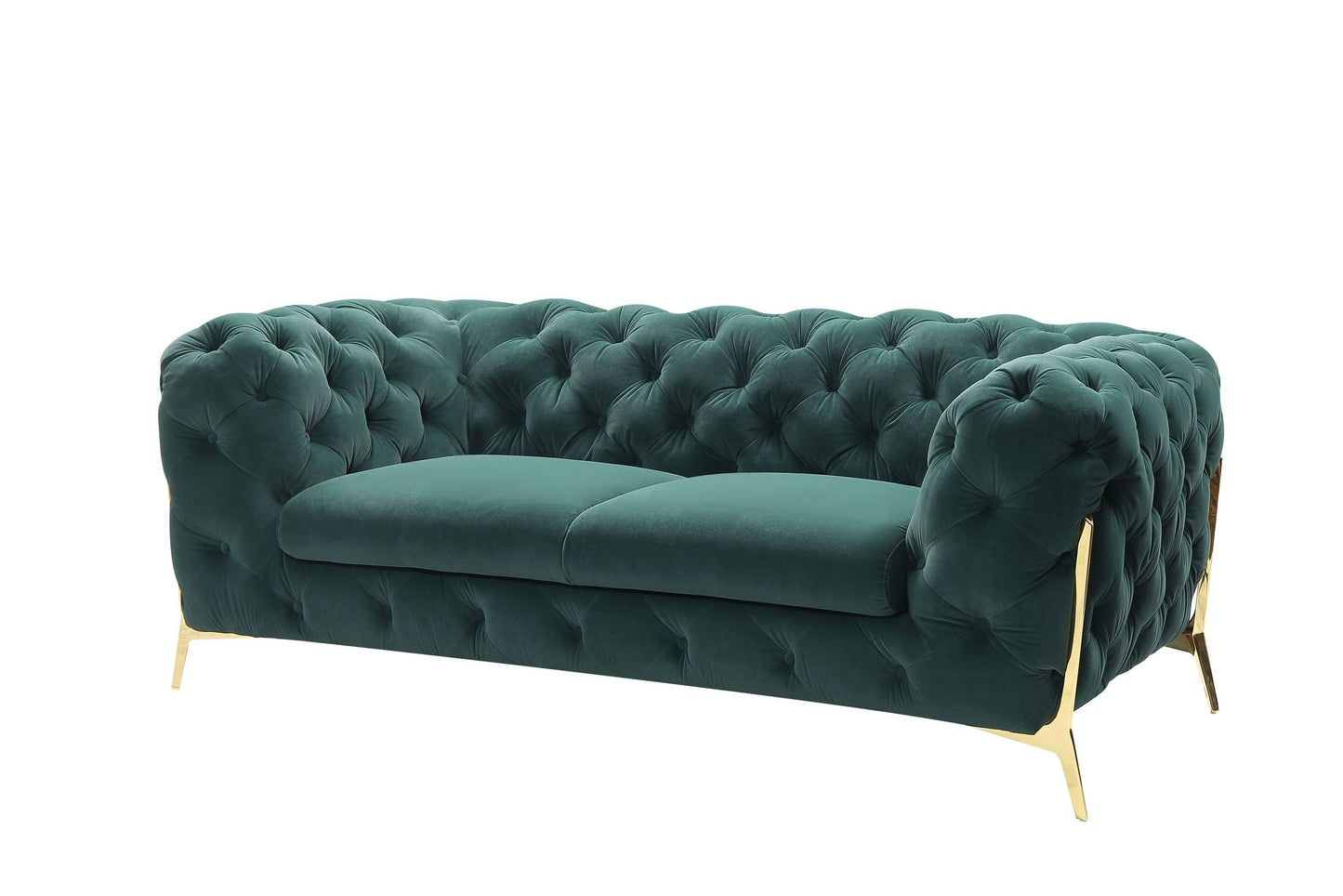 Divani Casa Sheila - Transitional Emerald Green Fabric Loveseat