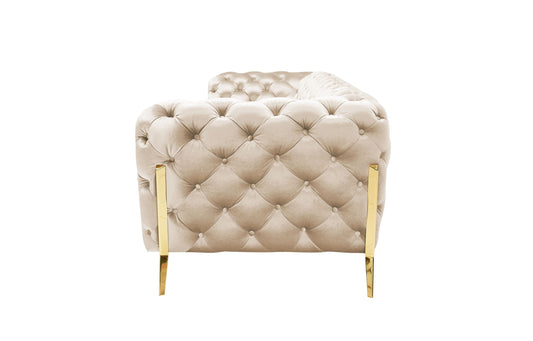 Divani Casa Sheila - Transitional Light Beige Fabric Loveseat