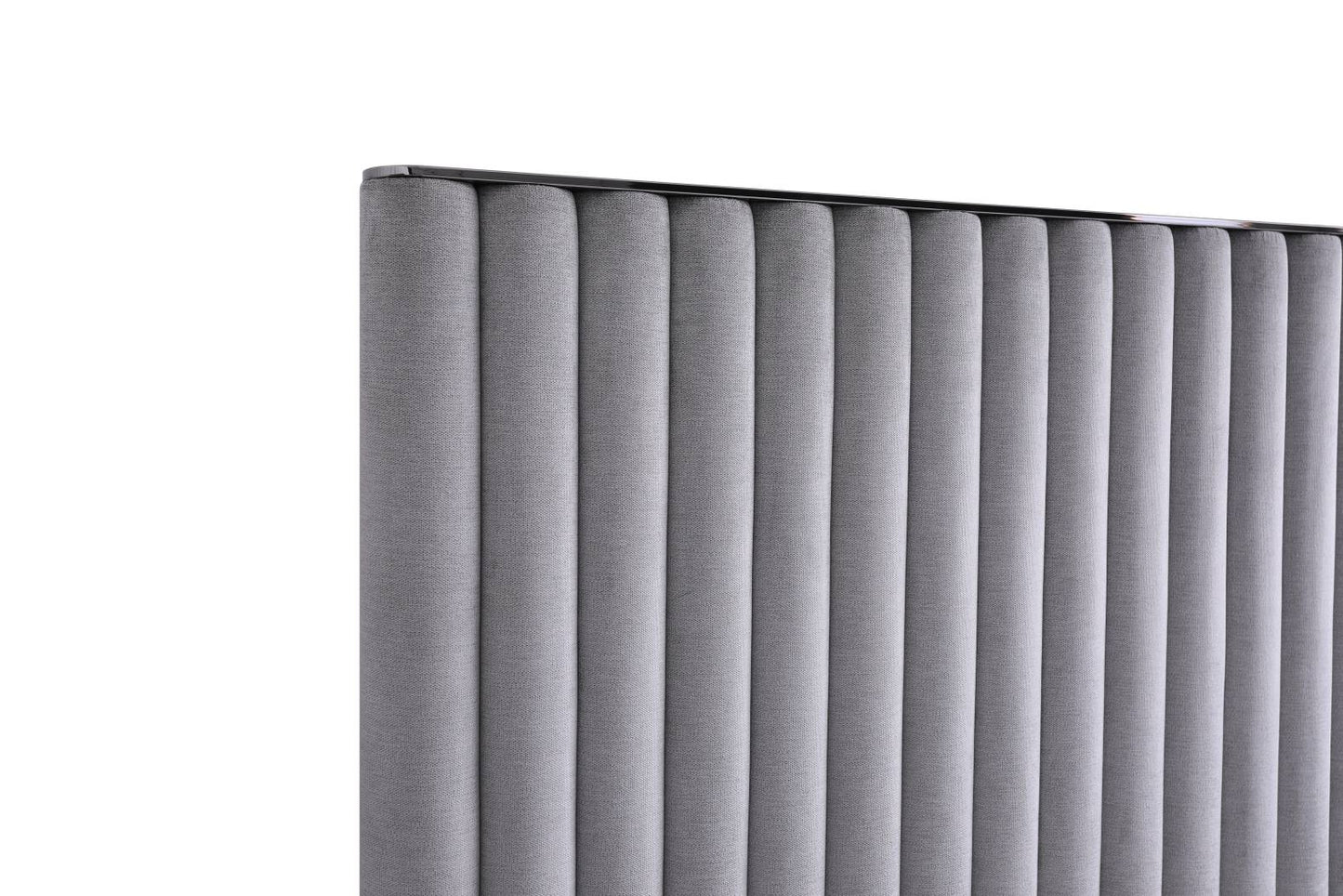 King Silver Dove channel tufted Grey Velvet Upholstered Platform Bed