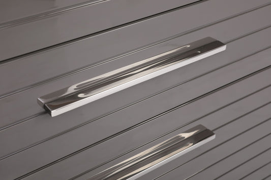 Modrest Splendor - Grey High Gloss Slatted Chest