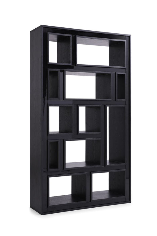 Modrest Suffolk - Contemporary Black Ash Bookcase