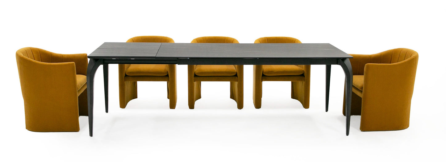 Modrest Suri - Modern Black Ceramic Extendable 71"/94.5"  Dining Table