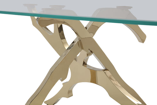 Modrest Legend Modern Glass & Gold Dining Table
