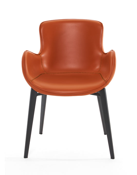 Modrest Tayla - Modern Cognac Eco-Leather Dining Chair