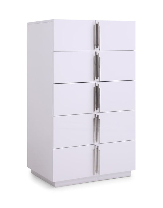 Modrest Token - Modern Glossy White & Stainless Steel Chest