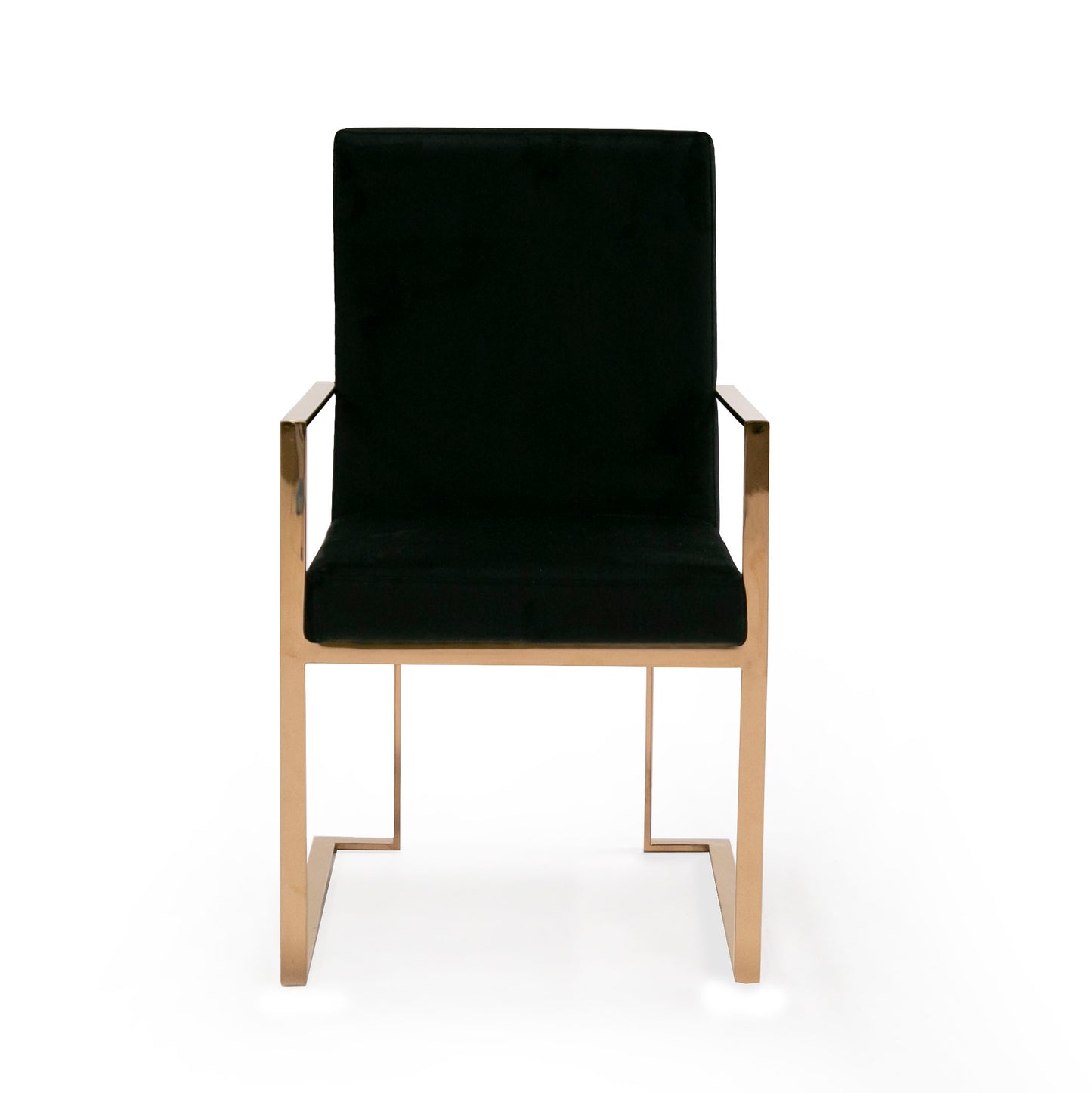 Modrest Trea - Modern Black Velvet & Rosegold Dining Chair