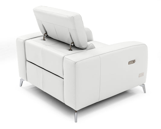Lamod Italia Turin - Italian White Leather Recliner Chair