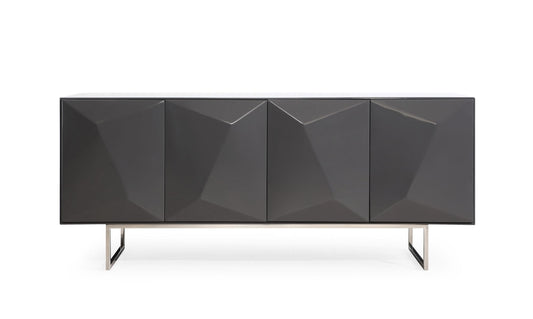 Modrest Vanguard - Modern Dark Grey High Gloss Buffet