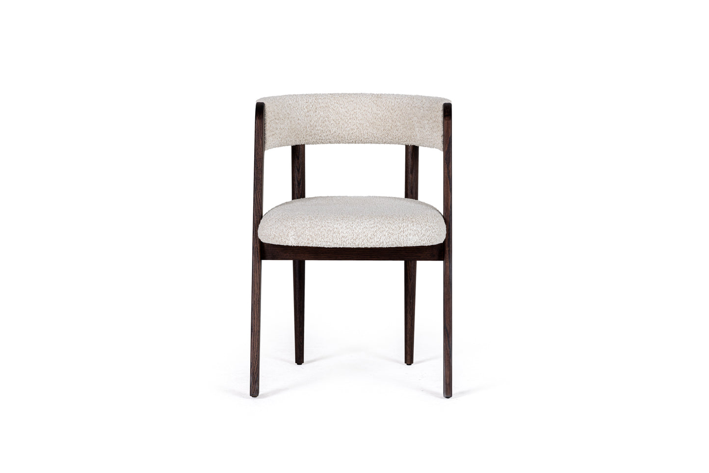 Modrest Vegas  - Modern Cream Fabric + Walnut Oak Dining Chair (Set of 2)