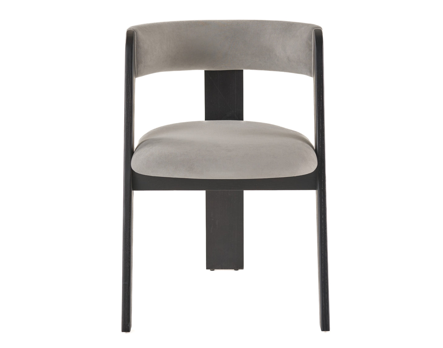 Modrest Vegas - Modern Grey Fabric + Ebony Oak Dining Chair (Set of 2)