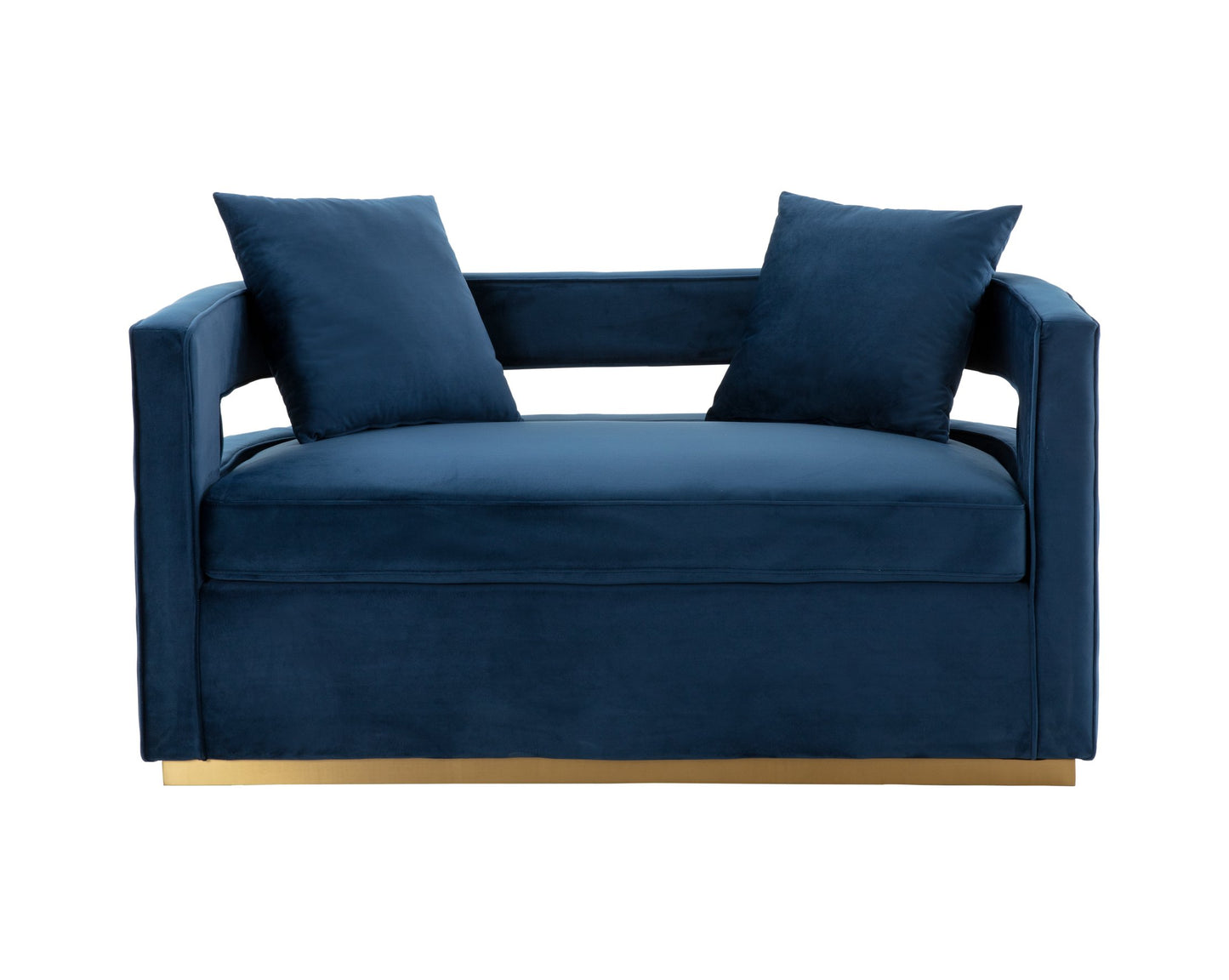 Modrest Wells - Modern Blue Velvet Loveseat