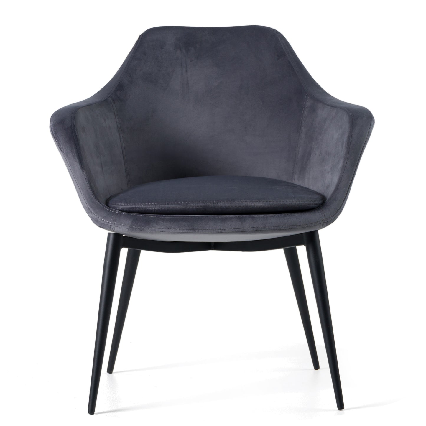 Modrest Wilson - Modern Grey Velvet & Black Dining Chair